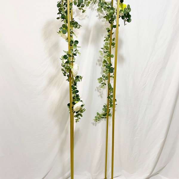 wedding 80x16x16"  Super Tall Gold Metal Frame Flower Stand Plinth for Wedding Birthday Party Desktop Decoration Centerpiece