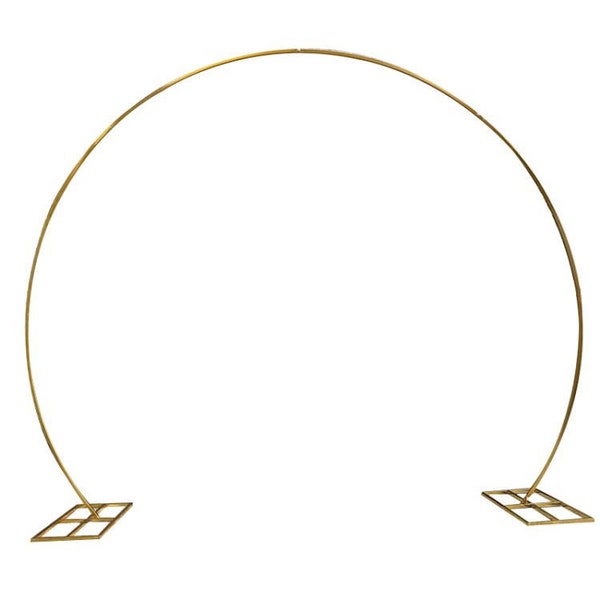 7.8 H x 9.5 W ft Extra Large Gold Plated Circle Arch for Flower Balloon Decorating Wedding Backdrop Floral Ceremony Props