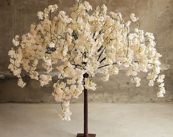 4 pies de altura, árbol desmontable completo y exuberante, árbol de flor de cerezo, flores artificiales, árbol, centro de mesa de boda, decoración de mesa de boda