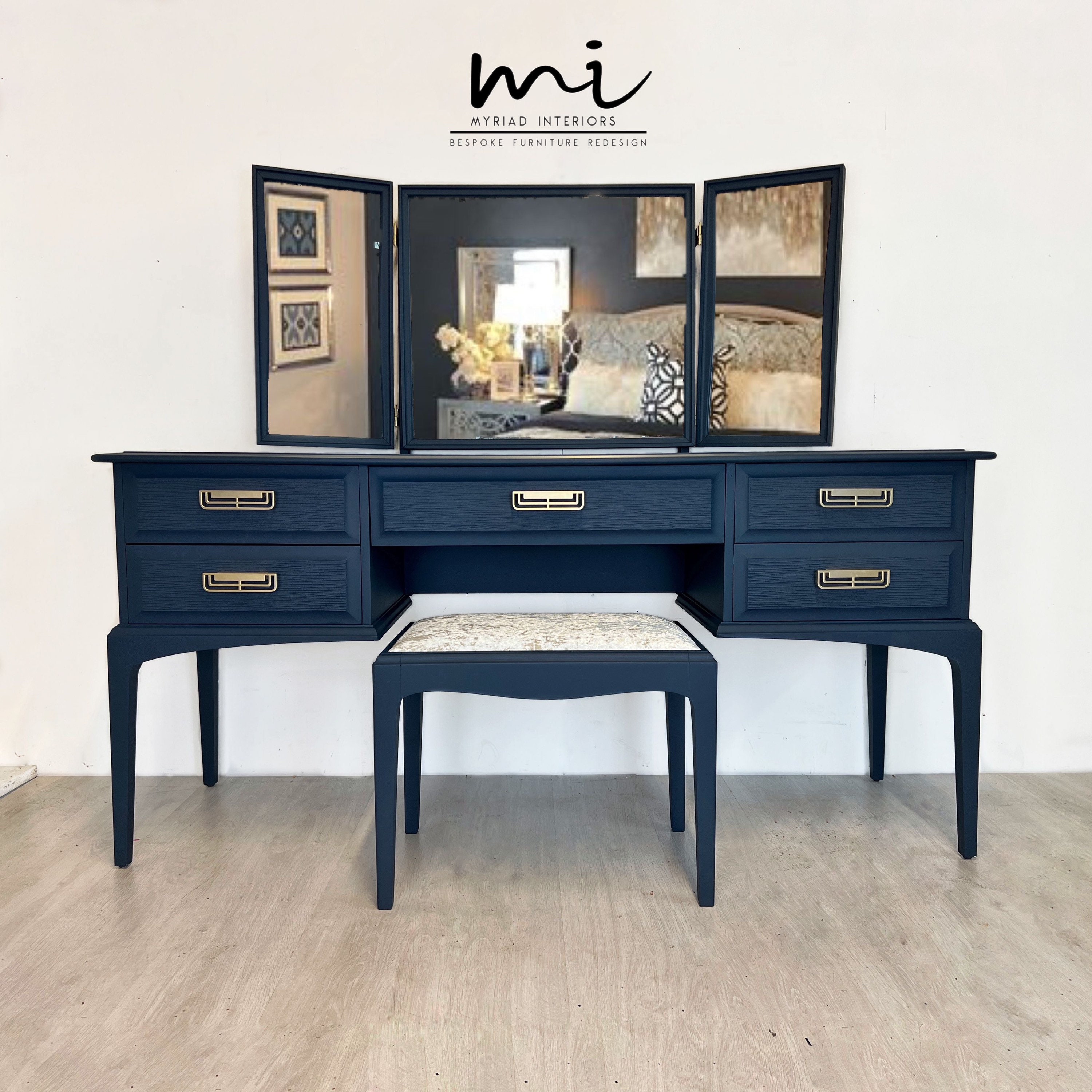 Navy 2024 wood dresser