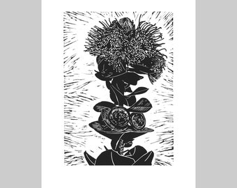 Eucalyptus II, Australian Native, Limited Edition, Linocut Print, Handmade Unframed Plant Art, Original Artwork, Flora, Nature, Gift, Bold