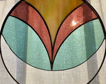 Custom Stained Glass | Art Deco Design | Stained Glass Sun Catcher | Home Decor | Gift