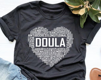 Doula Heart Shirt, Doula T Shirt, Doula Gift, V-Neck, Tank Top, Sweatshirt, Hoodie