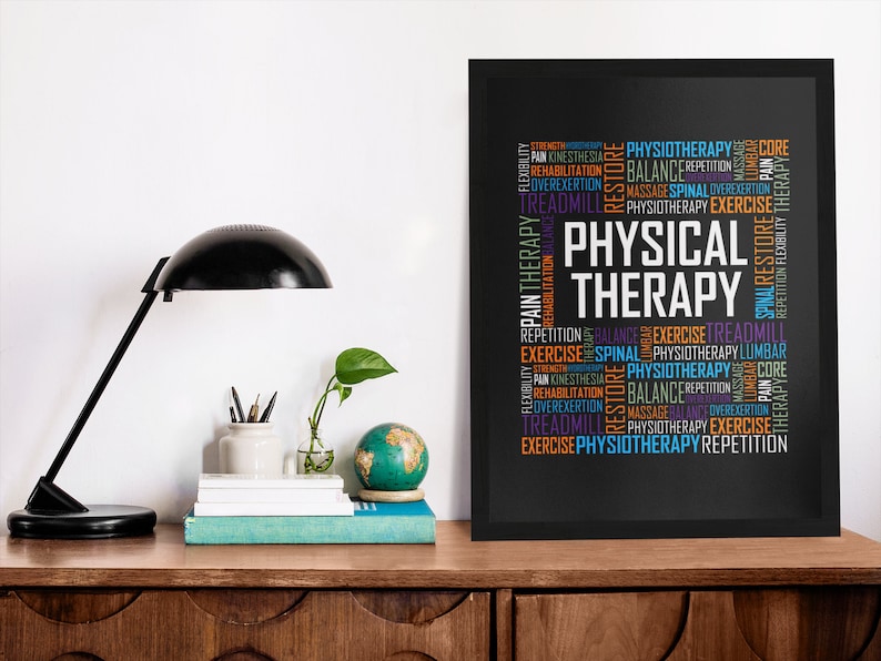 Physical Therapy Poster PT Words Canvas Physical Therapist Etsy