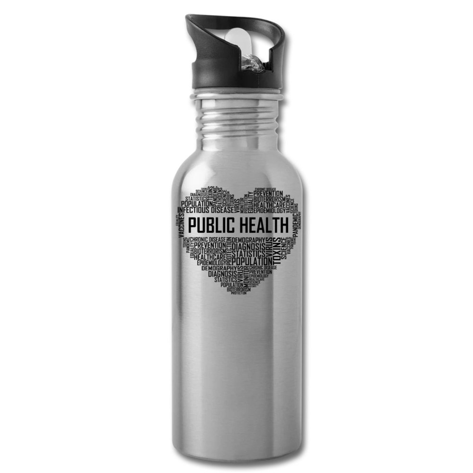 Public Health Heart Water Bottle Stainless Steel 20 oz Water | Etsy