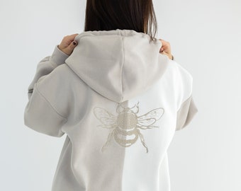 HOODIE with BUMBLEBEE EMBROIDERY