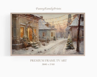 Christmas Frame TV Art, Winter Samsung Frame TV Art, Farmhouse Christmas, Christmas Settlement Art for TV, Digital Download, Holiday Decor