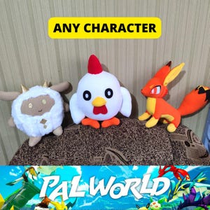 Palworld Plush Toy, Custom Pal, Chikipi Plush, Lamball Toy, Foxparks, Depresso, Anubis, Gamer Boyfriend Gift