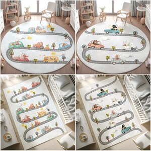 Kinder Stadtverkehr Teppich,Modell Auto Stadtteppich,Für Jungen Spielzimmer Teppich,Safari Teppich Teppich,Spielzimmer Teppich,Kissenbezug GESCHENK