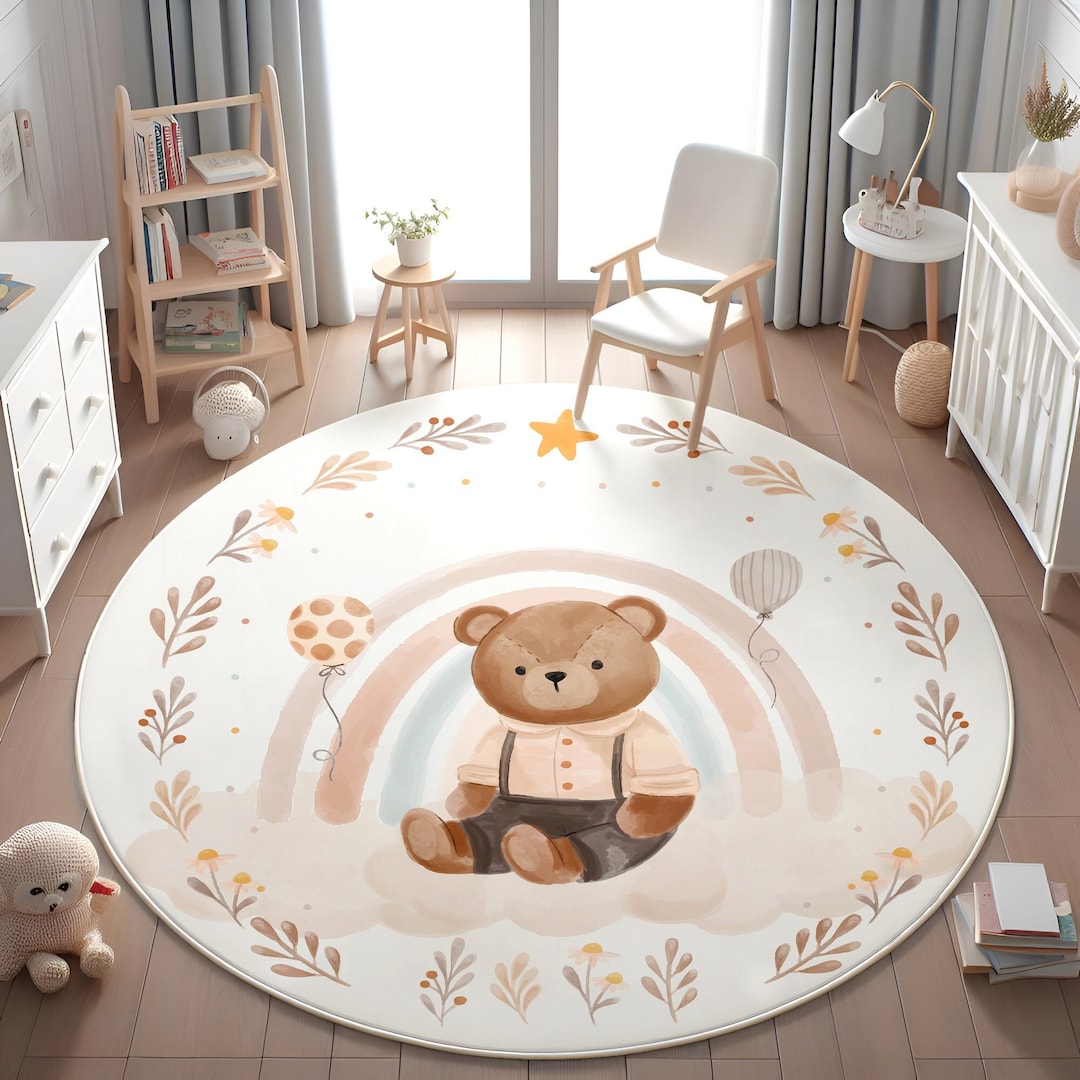 Cute Bear Children's Rug,cute Lion Kids Rug, Baby Playroom,washable ...