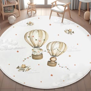 Niedlicher Teppich mit Auto, Baby Teppich, Teppich mit Motiv, Luftballon Teppich, Kinderteppich, Waschbar, Kinderteppich, Babyteppich, KISSENBEZUG