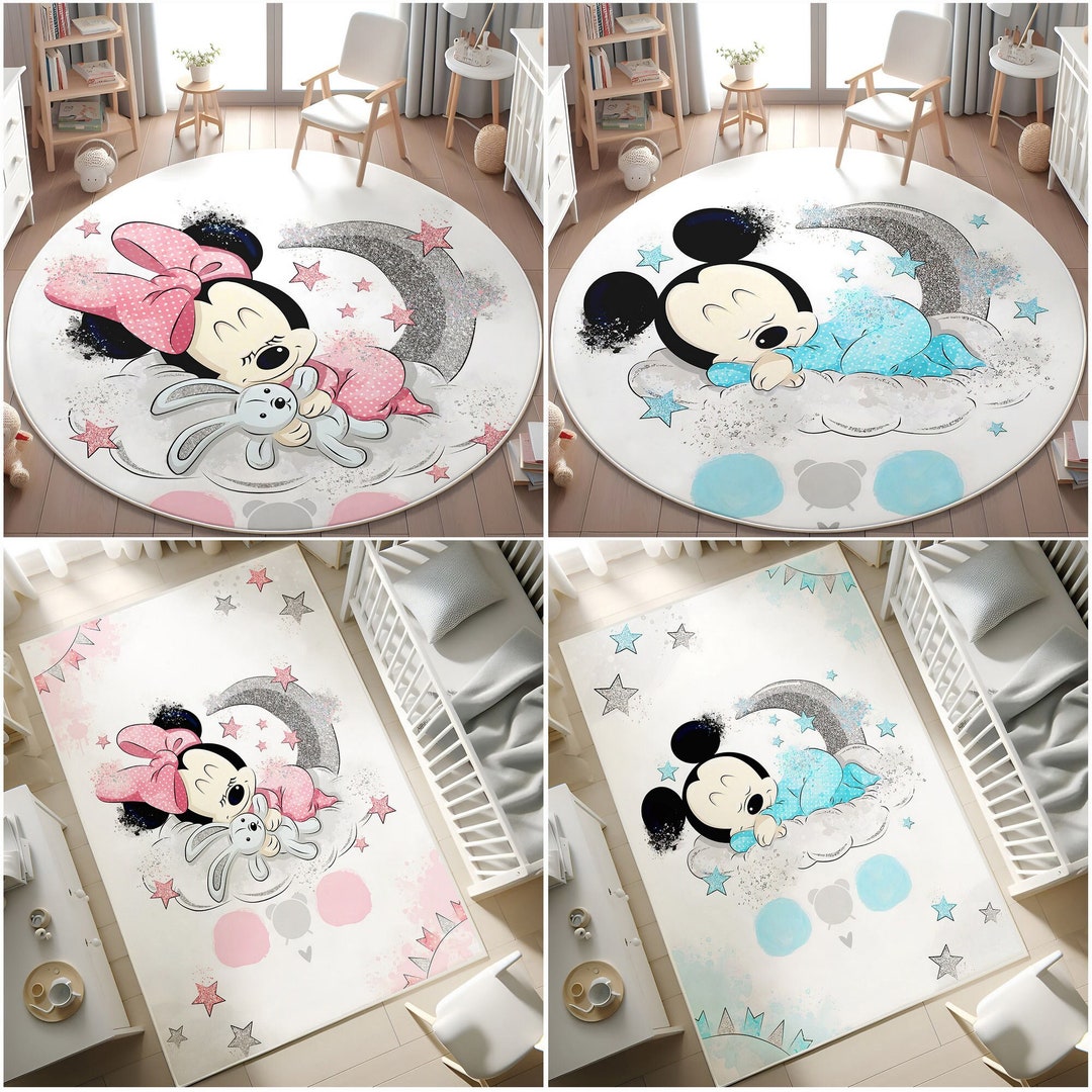 Minnie Mouse Rug,sleeping Minnie Rug,baby Girl Playroom Mat,washable ...