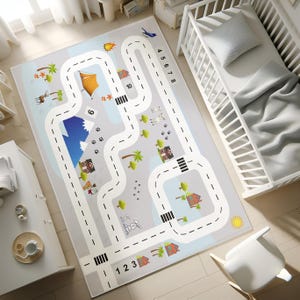 City Road Ultra Soft Kids Play Rug, Rug For Kids Room, Playground Rug, Nursery Rug, Nursery Decor, Traffic Playroom Rug, PILLOW CASE GIFT