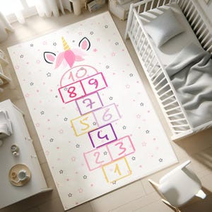 Hopscotch Aktivitätsteppich, Kinderteppich, Spielzimmerteppich, Kinderzimmerdeko, rutschfester Babyteppich, Kinderzimmerdekor, Spielteppich, KISSENBEZUG GESCHENK