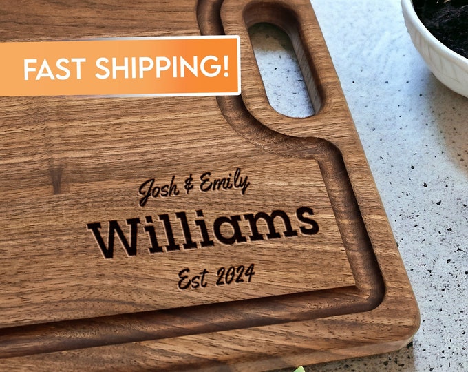 Personalized Cutting Board Wedding Gift, Custom Cutting Board, Serving Board, Cheese Board, Mother’s Day Gift, Wedding Gift, Made in The USA