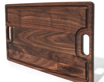 Personalized Walnut Cutting Board, Large Charcuterie Serving Tray (18x12)