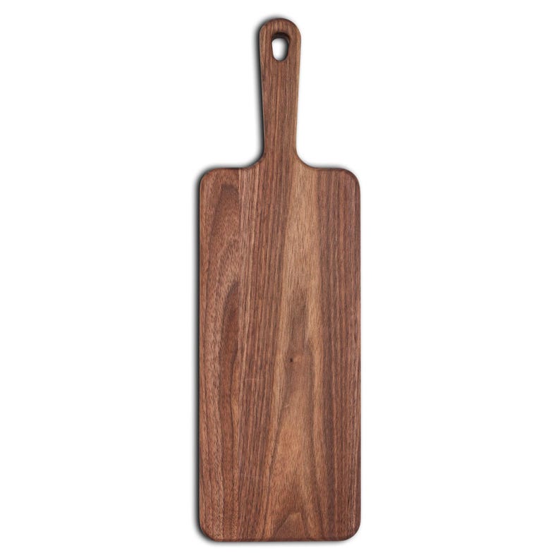 Tabla de cortar de nogal con mango, 100 % hecha a mano en EE. UU. Small - 5.5x18"