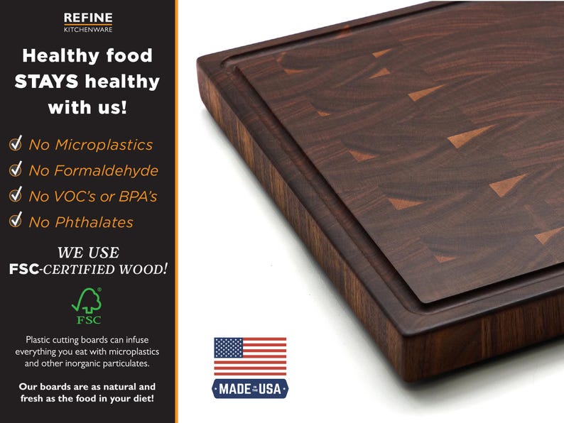 RefineKitchenware End Grain Walnut Cutting Board - Thumbnail 2