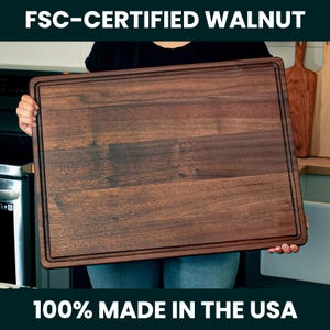 Extra Large Walnut Cutting Board 24" x 18", With Juice Groove, Christmas Gift, Wedding Gift, Anniversary Gift, 100% Made in the USA