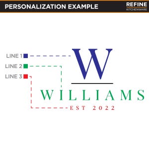 The image is a personalized logo for a company named Williams, featuring the name "WILLIAMS" in a stylized font. The logo is divided into three distinct lines, each representing a different line of the company's name. The first line is blue, the second line is green, and the third line is red. The company's name, "WILLIAMS," is written in a larger font size and positioned in the center of the image. The year "EST 2022" is also displayed below the company name.
