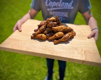 Extra Large Maple Butcher Block Cutting Board: 24" x 18", with Rubber Feet