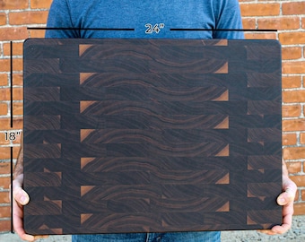 Extra Large Walnut End Grain Cutting Board: USA Made Butcher Block