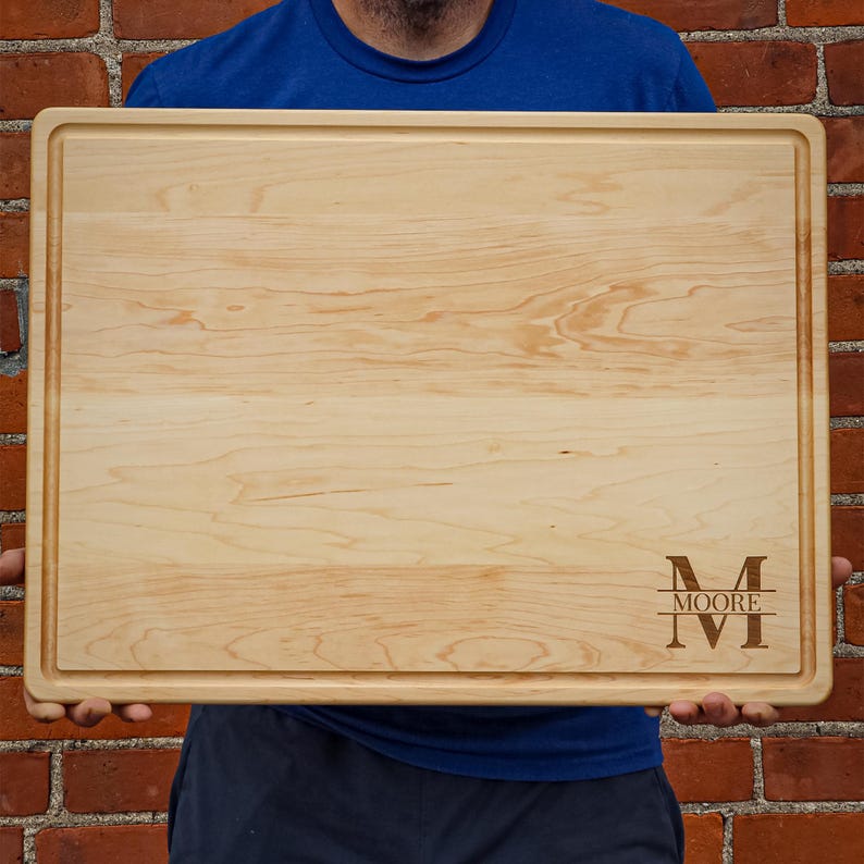 Large Maple Personalized Cutting Board: 24 Charcuterie Board, USA Made