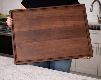 Extra Large Walnut Cutting Board 24" x 18" x .75” Thick with Juice Groove