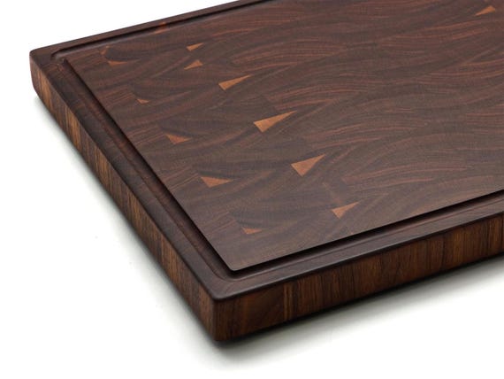 End Grain Walnut Cutting Board: Butcher Block with Juice Groove, USA Made