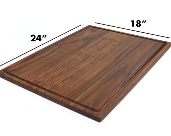 Large Walnut Cutting Board, 24" x 18", With Juice Groove, Father's Day Gift, Wedding Gift, Anniversary Gift, Christmas Gift, Made in the USA