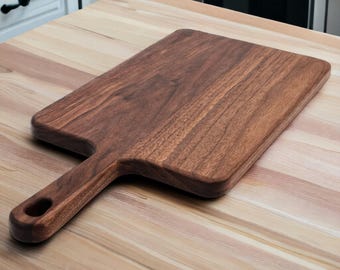 Walnut Paddle Cutting Board With Handle, 100% Handmade in the USA