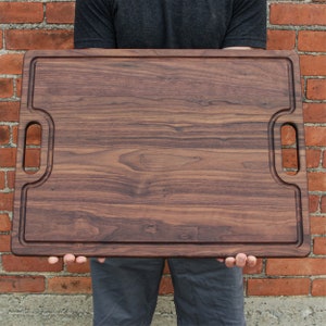 Extra Large Walnut Cutting Board, 24"x18" Charcuterie Serving Tray, Customizable Wedding Board, 100% Made in the USA