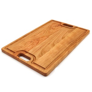 Large Cherry Wood Cutting Board: Charcuterie Cheese Board with Juice Groove