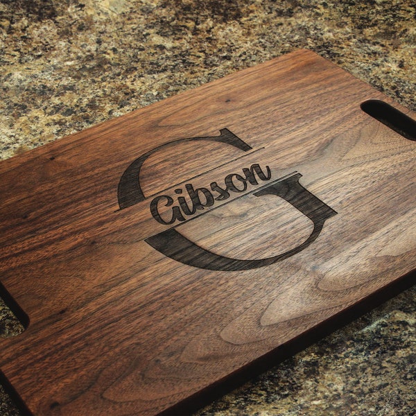 Monogram Cutting Board Etsy