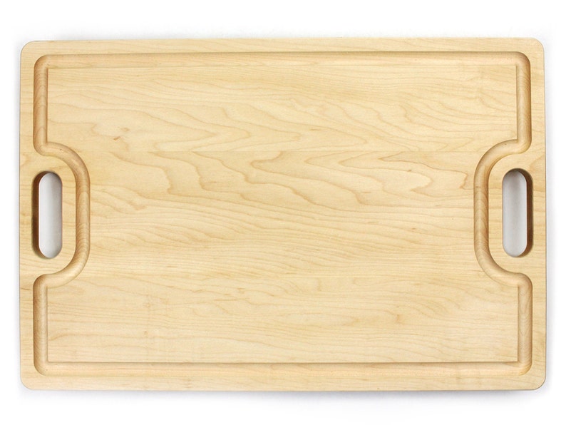 Large Cutting Board With Handles and Juice Groove 18x12, Reversible Wood Cutting Board, Doubles as a Wooden Serving Tray With Handles image 8