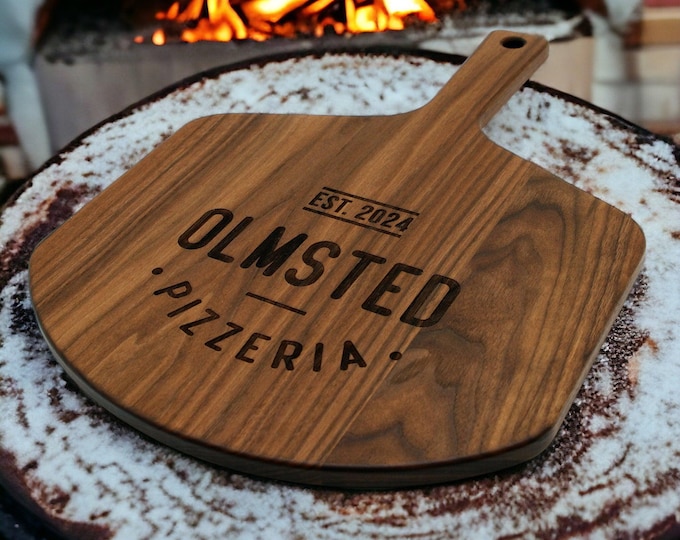 Personalized Walnut Pizza Paddle – 22×16 Inch with Custom Engraving