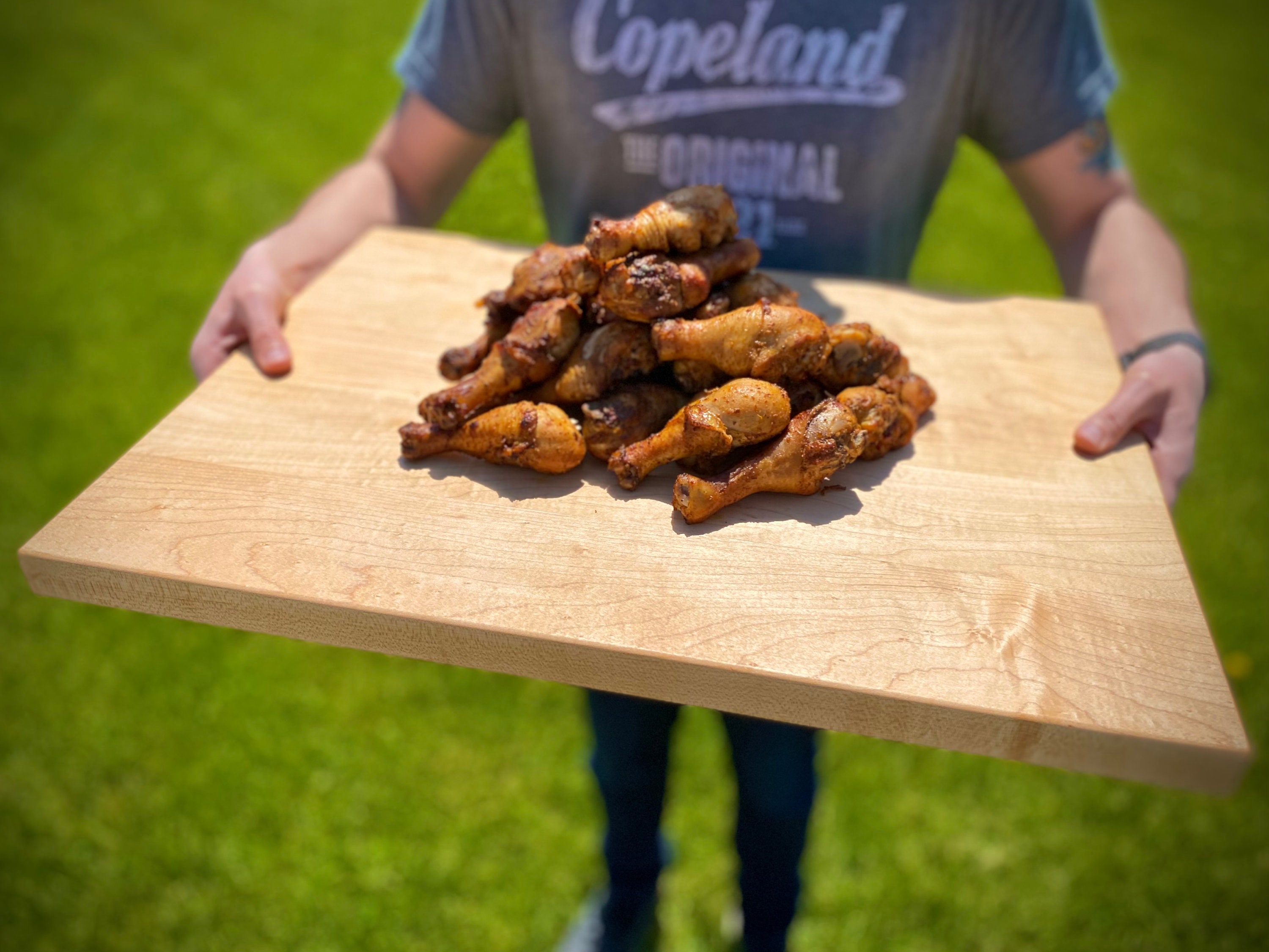 Extra Large Maple Butcher Block Cutting Board: 24" x 18", with Rubber Feet