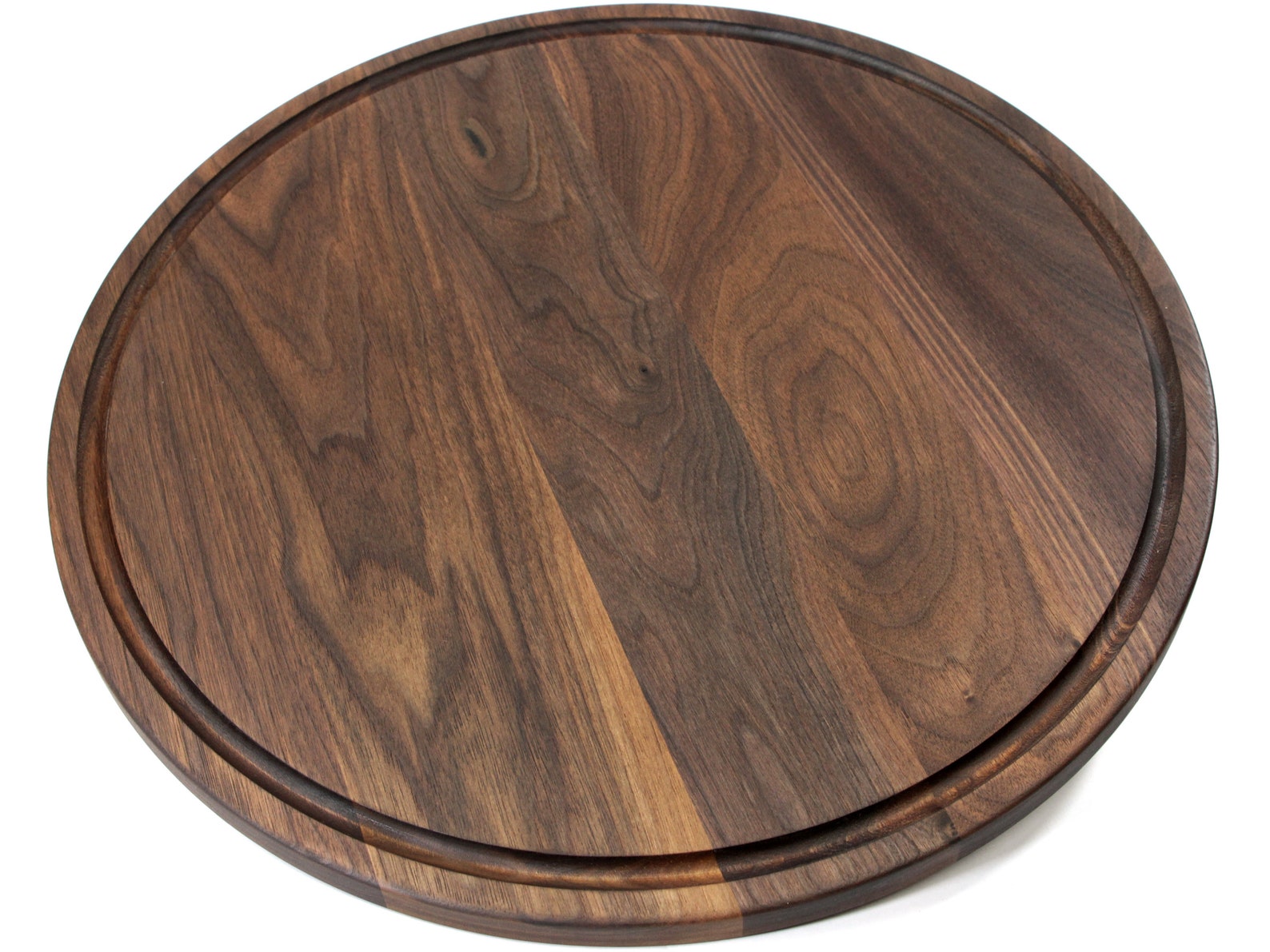 Large Walnut Round Cheese Board 18 Inch Round Cutting Board Etsy