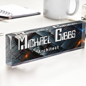 Custom name plate, Architect gifts, Personalized desk plate, Custom desk sign plaque, Desktop nameplate, Name plate for desk, Office sign