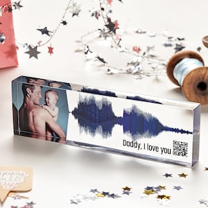 Dad birthday gifts, Dad gift from daughter, Dad son gift, Custom soundwave, Sound wave print, Personalized sound wave with voice & photo
