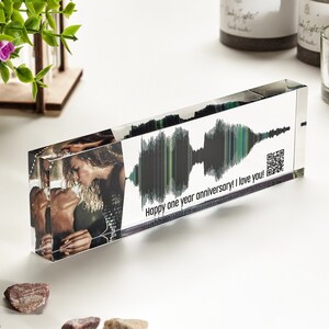Custom sound wave print, Anniversary gifts, Boyfriend birthday gift, Personal voice message sound clip & photo, Sound gift, Sound wave art