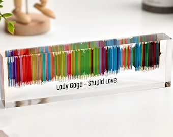 Personalized soundwave art, Voice art, Song art gift, Sound gift, Custom sound wave art on clear acrylic glass block, Sound wave art print