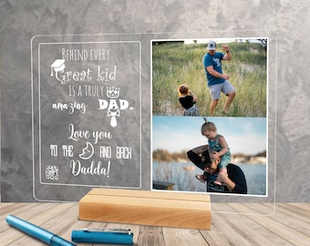 Personalized sign for home with dad photos, Gifts For New Dad From Kids, Daddy to be photo gift, Daddy picture frame, Gift for daddy