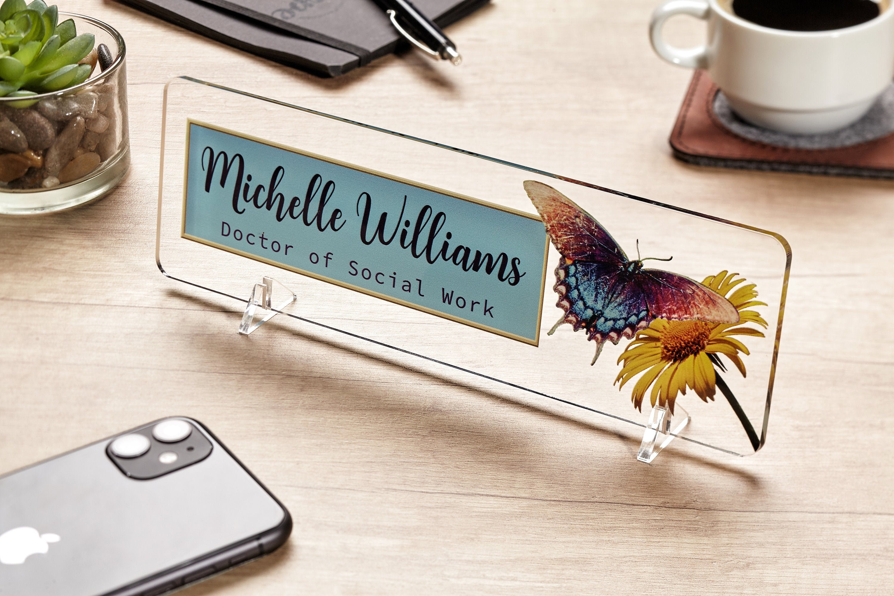 Desk name plate Name tag Desk name sign Modern office decor | Etsy