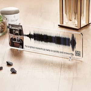Personalised soundwave song or audio Voice wave Sound message Custom Sound wave on clear acrylic glass plaque Friendship long distance gift