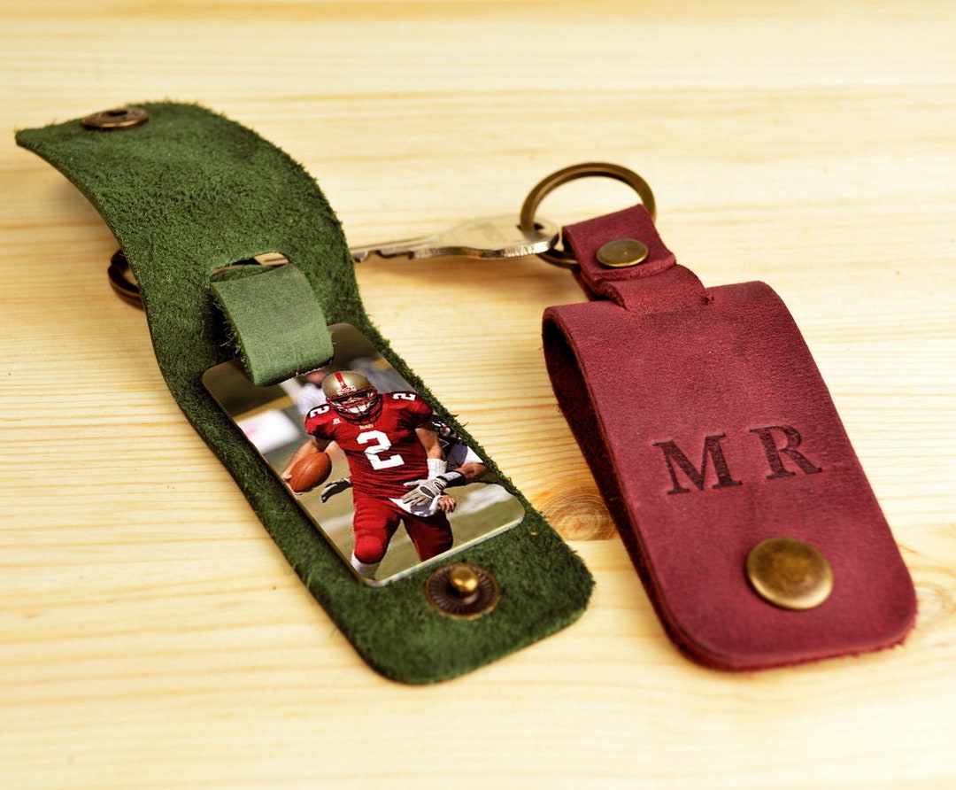 Leather Keychain for Him Husband Anniversary Gift Keychain Etsy