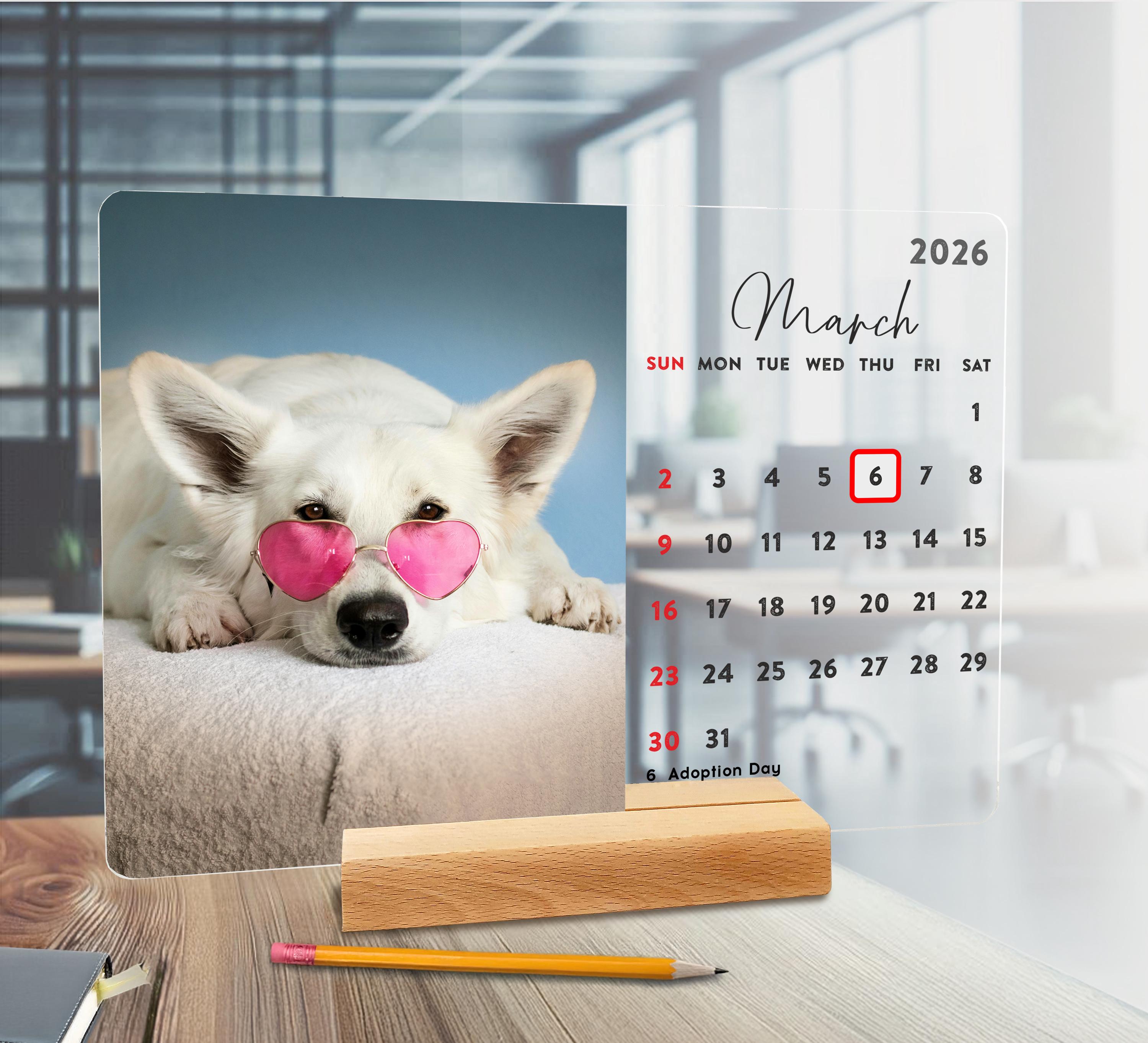 Personalized Desk Calendar With Photo, Desktop Calendar With Special ...