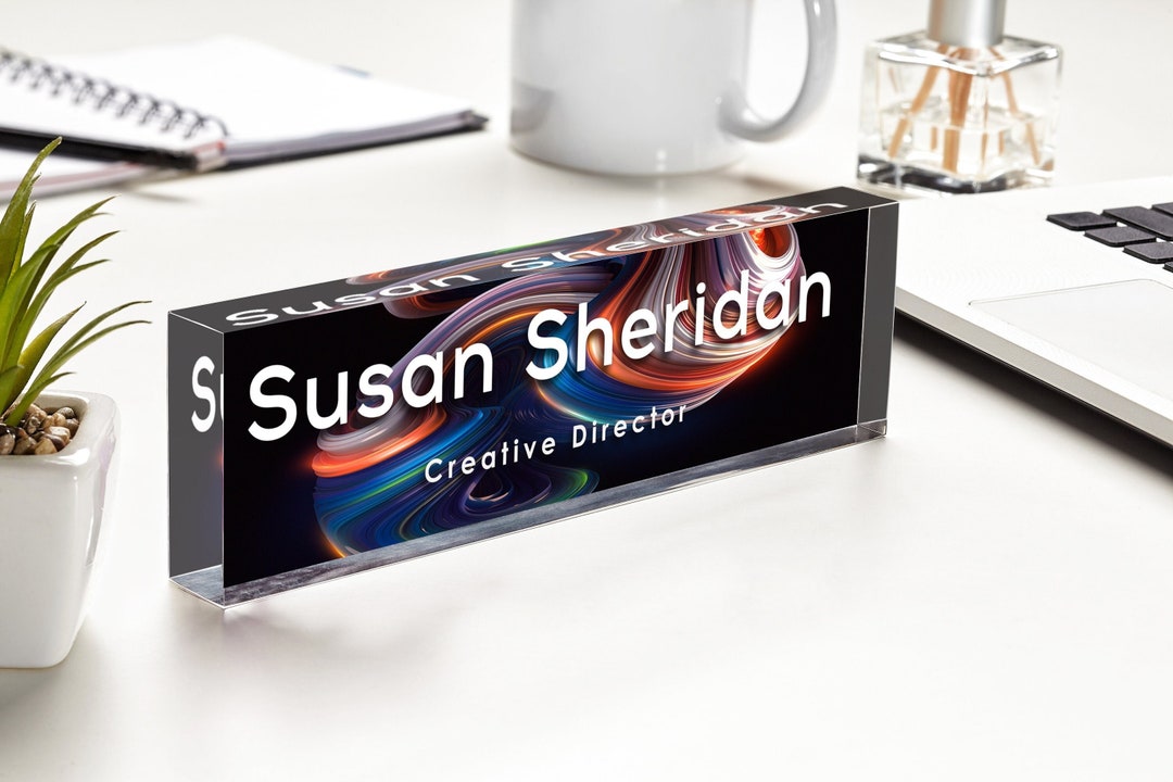 Custom Desk Sign Contemporary Sign Corporate Gifts Desk Etsy
