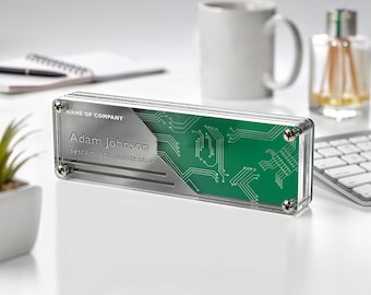 Desk name plate, Desk name sign, Name badge, Name tag, Nameplate, Name sign, Modern business office decor, Corporative gift, Company gifts