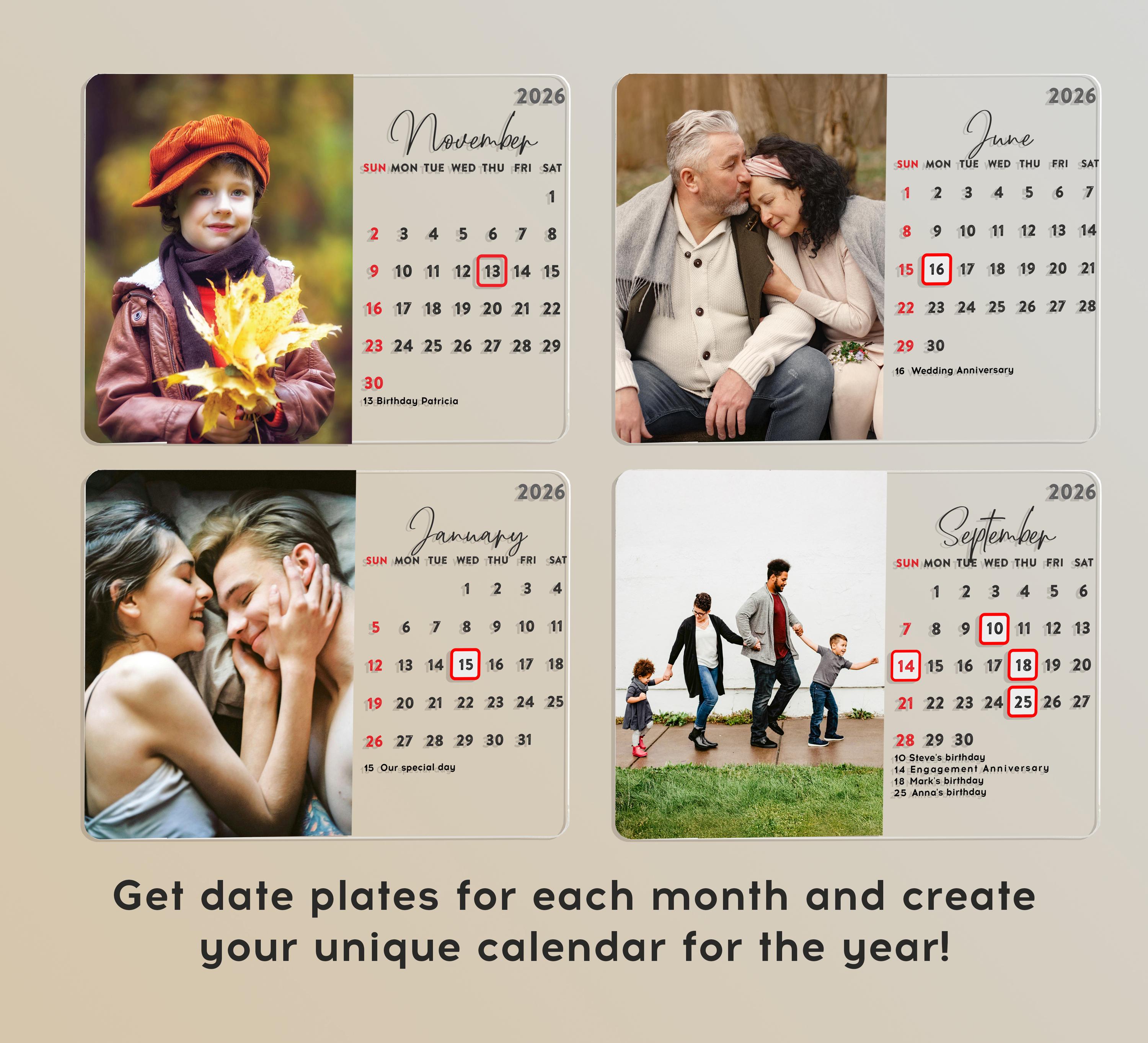 Personalized Desk Calendar With Photo, Desktop Calendar With Special ...